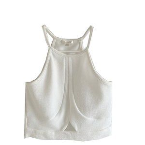 White Cropped Tank Size M